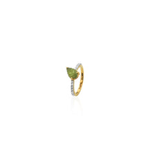 Load image into Gallery viewer, Carved Bloom ring in leafy green sapphire
