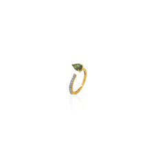 Load image into Gallery viewer, Carved Bloom ring in green sapphire leaf
