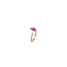 Load image into Gallery viewer, Carved Bloom ring in pink sapphire leaf
