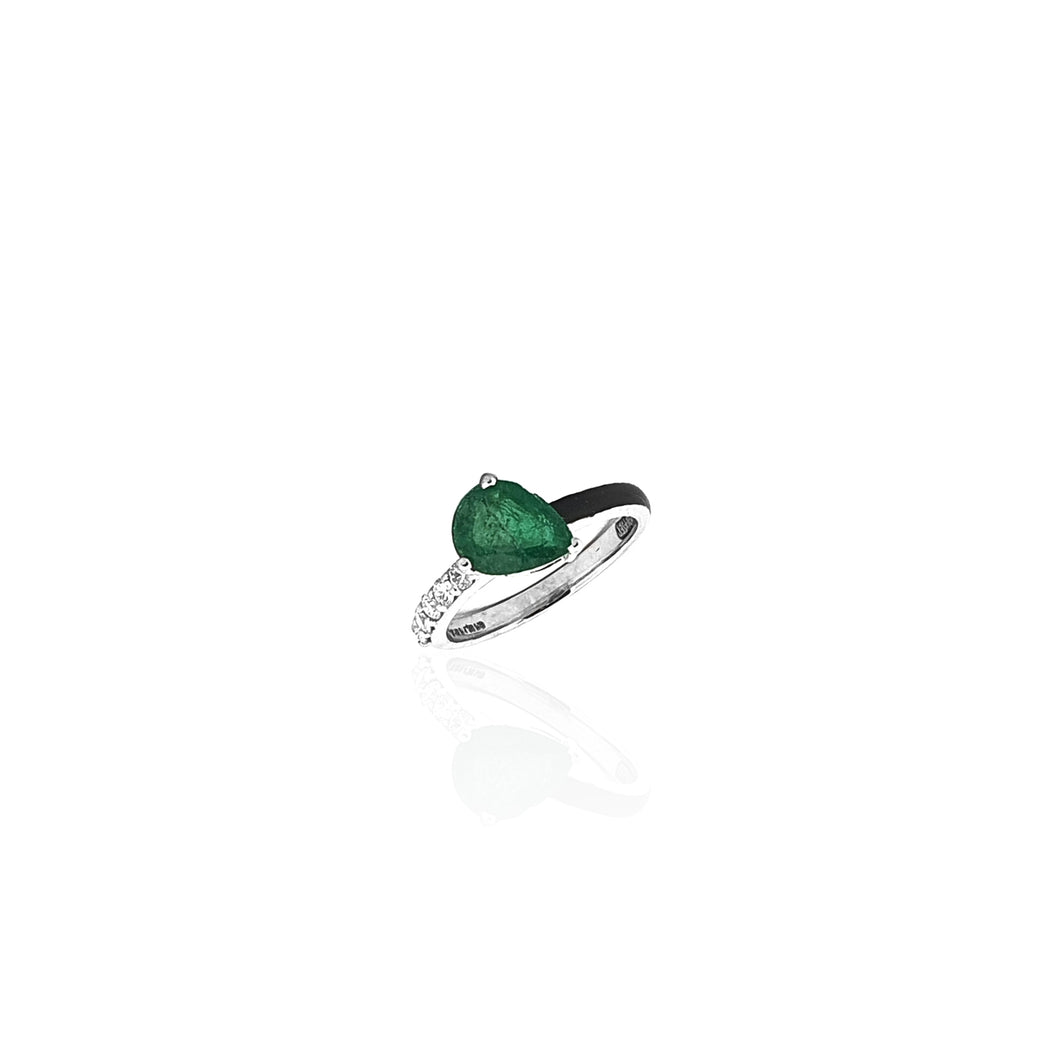 Yin & Yang Ring with Emerald Stone