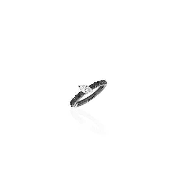 Yin & Yang Ring with Center Marquise Diamond
