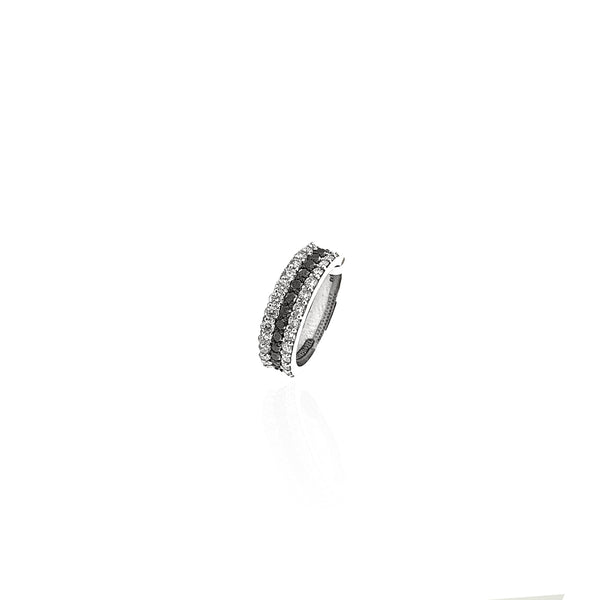 Yin & Yang Band Ring with three Liner Diamond