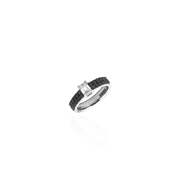 Yin & Yang Ring in Black Diamond