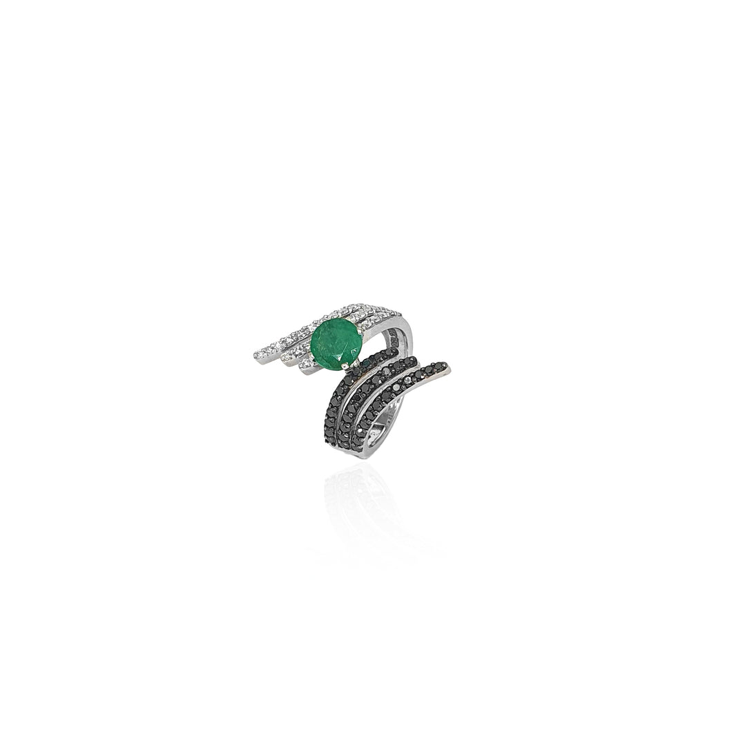 Yin & Yang Artistry Emerald Ring