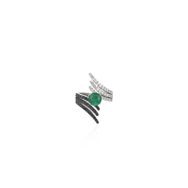 Yin & Yang Artistry Emerald Ring