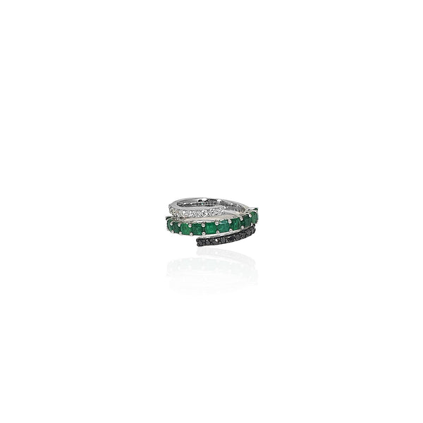 Yin & Yang Spiral Emerald Ring