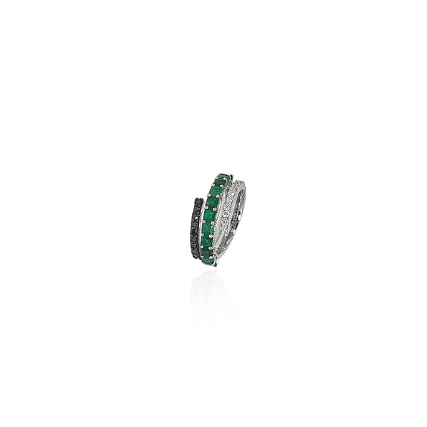 Yin & Yang Spiral Emerald Ring
