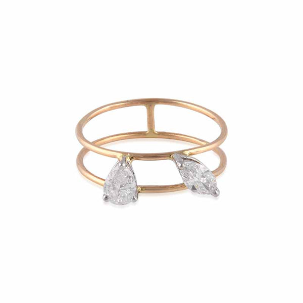 Escape Double Cord Pear Marquise Ring