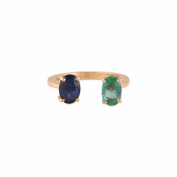 Rise Twin Colored Oval Ring