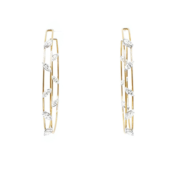 Escape Two Line Marquise Hoops