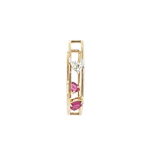 Load image into Gallery viewer, Escape Two Line Pear And Color Stone Hoops
