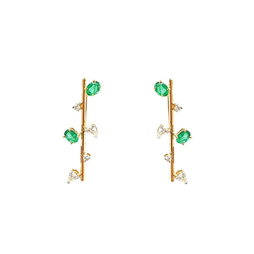 Rise Pear And Round Shape Diamond Earring