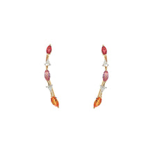 Load image into Gallery viewer, Bloom Grapevine Ear Sliders in warm toned sapphires and trillion diamonds
