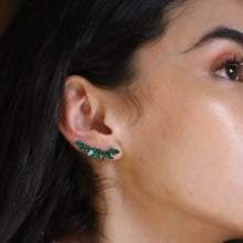 Load image into Gallery viewer, Bloom Reform Ear Sliders in emeralds and black metal
