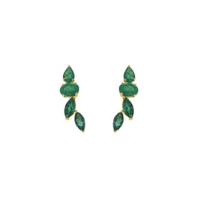 Load image into Gallery viewer, Bloom Reform Ear Sliders in Zambian emeralds and yellow gold
