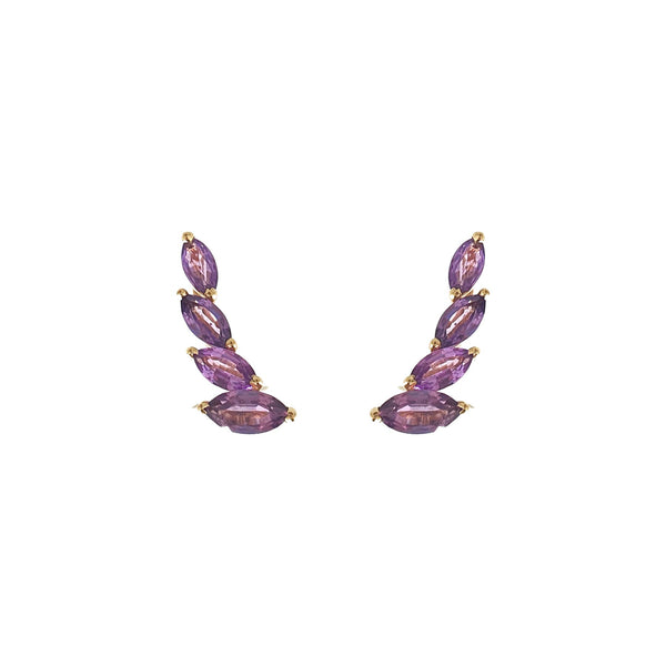 Bloom Grapevine Ear Sliders in purple sapphires and yellow gold