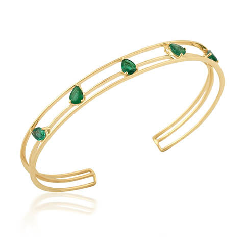Rewind Pear shape emerald stone Bracelet