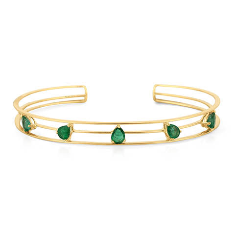 Rewind Pear shape emerald stone Bracelet