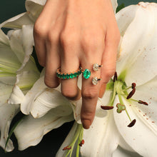 Load image into Gallery viewer, Bloom Eternity Band with Oval Emeralds
