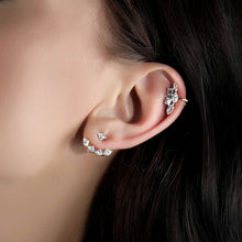 Load image into Gallery viewer, Rise Trilliant Shape Ear Jacket Earring
