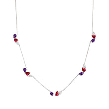 Load image into Gallery viewer, Bloom Necklace in Pink and Purple Sapphires
