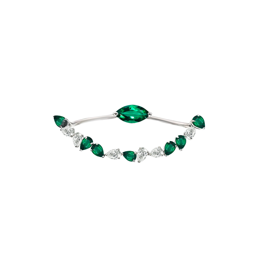 Bloom Two Finger Emerald Ring